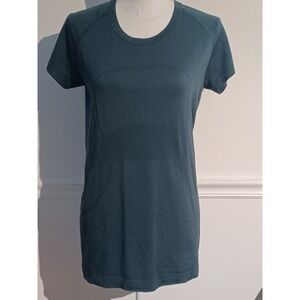Lululemon Dark Green Swiftly Tech Go The Distance Stretchy‎ T-shirt Sz Med